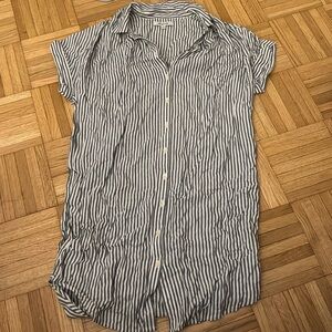 Madewell Central Shirtdress Size xS Gray/White Stripe